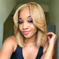 Honey Blonde Wavy Lace Front Wig with Shadow Roots | HD Lace Human Hair Wig | Multi-Parting