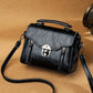 Vintage Turn-Lock Square Satchel Bag for Women | Classic PU Leather Shoulder & Crossbody Handbag (Everyday Tote, Secure Travel Purse)