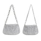 Bling Rhinestone Evening Clutch Bag | Women's Korean Designer Diamond Chain Dinner Party Handbag (Lady Square Tote Shoulder Bag)