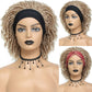 Soft Faux Locs Headband Wig - 6 Inch Ombre Dreadlock Wig for Black Women - Curly Braided Synthetic Wig with Headband - 1B, Burgundy, 27, 30, 613 Options