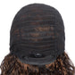Sleek Curly Human Hair Wig | Brown Highlights | 13x1 T Part Lace Wig | Brazilian Remy Hair | Water Wave