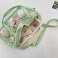 Y2K Ulzzang Ita Bag for Women | Trendy Polka Dot Canvas Shoulder & Underarm Tote (Transparent Pocket, Youth Fashion)