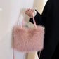 Faux Fur Tote Bag Women's | Bucket Plush Luxury Design Ladies Handbags & Soft Winter Crossbody Shoulder Bags (Bolsa Feminina)