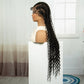 34" Cornrow Braids Wig with Curly Ends | Full Lace Frontal