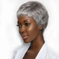 Rebecca Grey Bob Wig | Short Straight Pixie Human Hair with Bangs