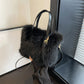 Faux Fur Tote Bag Women's | Bucket Plush Luxury Design Ladies Handbags & Soft Winter Crossbody Shoulder Bags (Bolsa Feminina)