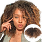 Ombre Honey Blonde Kinky Curly Human Hair Extensions | 50g Peruvian Crochet Bulk Hair (No Weft, Double Drawn)