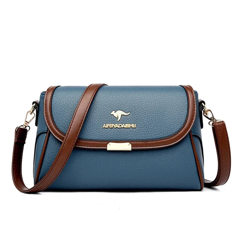 Solid Color High-Quality Leather Small Shoulder Bags | New Messenger Bags with Strap & Designer Crossbody Bag (Sac à Main)