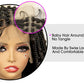 14" Burgundy Box Braids Wig | Full Lace | Kanekalon Fiber | Boho Braids | For Women