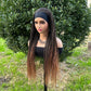 Headband Box Braids Wig | Ombre Brown | Long Braided Dreadlock Wig | Synthetic Hair | Cosplay & Daily Use