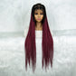 Colorful Knotless Box Braids Wig | Full Lace Cornrows | Large Braids
