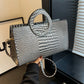 Luxury Crocodile Pattern Women's Handbag | Fashion Shoulder & Crossbody Bag (Famous Brand Designer PU Leather, Large Capacity)