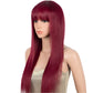Burgundy Straight Wig with Bangs | "Put On & Go" Glueless Human Hair