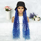 30" Crochet Afro Dreadlocks Bucket Hat Wig | Synthetic Braided Hair | Curly Ends | Black Women