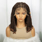 14" Short Bob Box Braided Wig with Beads | Knotless Braids | Synthetic Lace Front Wig | Baby Hair