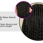 Short 14" Bob Braided Wig | Curly Knotless Box Braids | Synthetic Machine Made Wig | For Black Women