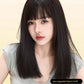 Elegant Mid-Length Straight Hair Wig for Women | Realistic Natural Full-Head Wig with Cartoon Straight Bangs (Age-Reducing, Daily Wear, Full Top)