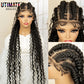 Boho Cornrow & Knotless Box Braids Wig | Full Lace | Kanekalon Hair | Women's Braided Wig