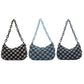 Vintage Women's Casual Shoulder & Underarm Bag | Plaid Pattern Denim Small Purse (Ladies Chain Leisure Handbag, Hobo Style)