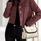 Solid Color High-Quality Leather Small Shoulder Bags | New Messenger Bags with Strap & Designer Crossbody Bag (Sac à Main)
