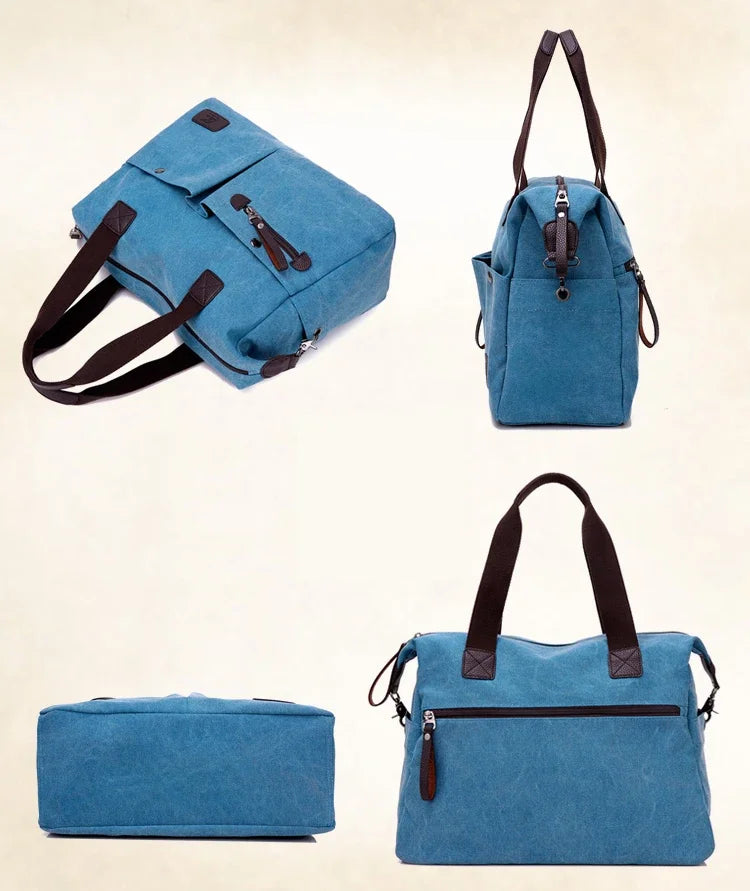 New Arrive Women's Vintage Canvas Messenger Bag | Large Casual Tote Handbag & Crossbody Shoulder Bag for Ladies (Travel Bag)