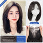 Natural Full-Head Human Hair Wig | Classy Collarbone Length Short Straight Wig with Oblique Bangs for Women (Sweet & Lovely, Elegant Style)
