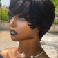 Short Pixie Cut Wig Human Hair | Machine Made Wig with Bangs | Brazilian Remy Hair | Pixie Wig for Black Women