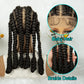 KIMA Cornrow Box Braided Full Lace Wig with Baby Hair | Synthetic Braids Wig for Africa Women & Men