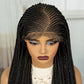 36 Inch Full Lace Braided Wig - Handmade Cornrow Braids with Baby Hair - Synthetic Lace Front Braided Wig for Black Women
