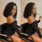 200% Density Short Curly Bob Wigs 13x4 Lace Front 4x4 Closure Deep Wave Brazilian Remy Human Hair 14 Inch