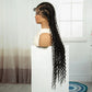 34" Twisted Cornrow Full Lace Braided Wig | Baby Hair | Synthetic Lace Front Braids | Black Women