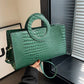 Luxury Crocodile Pattern Women's Handbag | Fashion Shoulder & Crossbody Bag (Famous Brand Designer PU Leather, Large Capacity)
