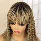 Short 14" Bob Braided Wig | Curly Knotless Box Braids | Synthetic Machine Made Wig | For Black Women