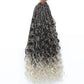Ombre Goddess Box Braids Crochet Hair with Curly Ends | 14 Inch | 1-6 Packs