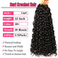 Short Beach Curl Crochet Hair | Bohemian Curly Braids | Deep Wave Synthetic Hair | 18 Strands/Pack