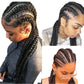 36" Cornrows & Box Braids Wig | #27 Honey Blonde | Knotless Braids | Full Lace | Synthetic Hair | Black Women