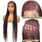 36" Blonde Cornrow Box Braided Wig | 613 Synthetic | Full Lace Front | Side Part | For Women