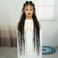 34" Twisted Cornrow Full Lace Braided Wig | Baby Hair | Synthetic Lace Front Braids | Black Women