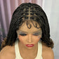 Ombre Knotless Box Braided Wig with Wavy Ends - Lace Front Braided Wig with Baby Hair for Black Women