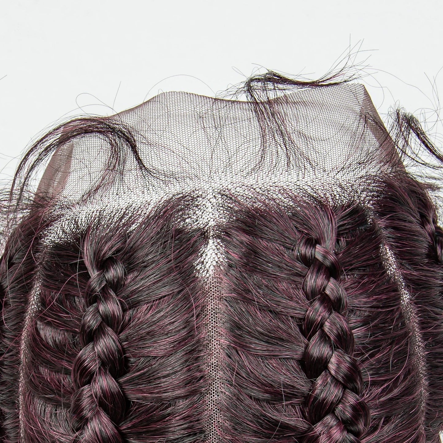 22" Box Braids Full Lace Wig | Two Curly Ponytails | Baby Hair | Synthetic Braided Wig