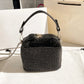 Luxury Designer Brand Silver Clutch Purse | Women's Evening Banquet Bag & Crystal Rhinestone Shoulder Bag (Fashion Handbags)