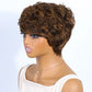 Rebecca Mixed Brown Pixie Cut Wig | Curly Side Part Brazilian Human Hair
