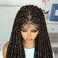 Burgundy Knotless Twist Dreadlocks Lace Front Wig | Crochet Braids | Full Lace | Black Women