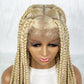 613 Blonde Full Lace Cornrow & Big Square Knotless Box Braids Wig | Synthetic Lace Front Wig for Black Women
