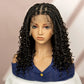 99J Burgundy Knotless Box Braids Wig with Curly Ends | Full Lace