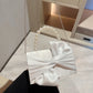 Lady Exquisite Flower Evening Bag | White Wedding Bag & Faux Pearl Handheld Banquet Bag (Party, Prom, Dress Bag)