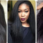 Kinky Straight U-Part Wig | Black & Brown Human Hair for Seamless Blend