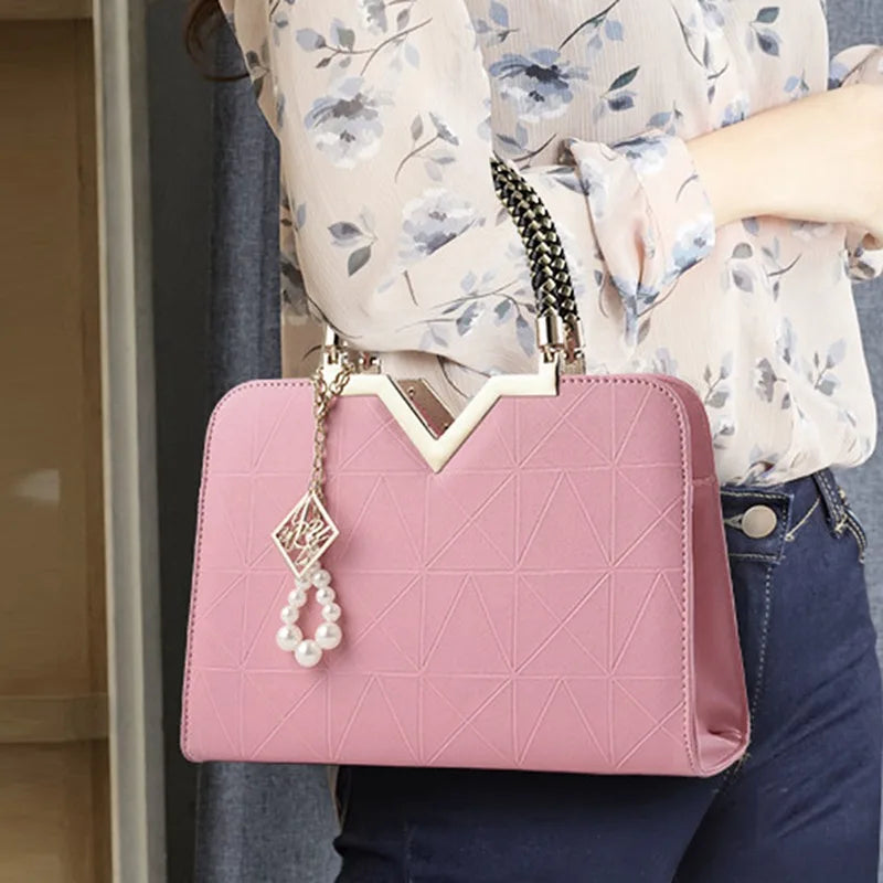 Women's Handbag Patchwork Shoulder Messenger Bag | Office Work PU Leather Female Bag & Ladies Luxury Elegant Handbag