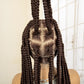 36" Big Knotless Box Braided Full Lace Wig | Cornrow Braiding Wig | Baby Hair | Synthetic Braids | For Women