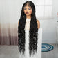 36" Long 613 Blonde Knotless Box Braids Wig | Full Lace Frontal Twist